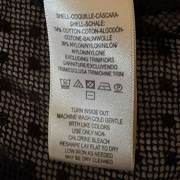 MAEVE by ANTHROPOLOGY A-Line Embroidered Mesh Floral Tunic Blk SzS Dark Witchy - Picture 6 of 10